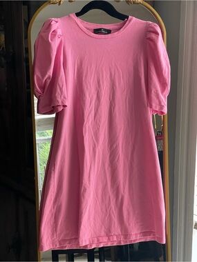 TUCKERNUCK Pomander Place 100% Cotton Bubblegum Pink Stella Puff Shift Dress